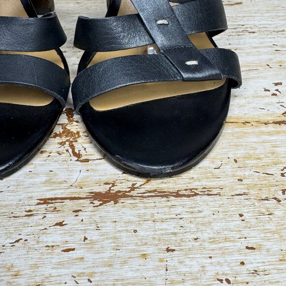 Dolce Vita Nolin Black Leather Open Toe High Heels Strappy 9 - Picture 5 of 9